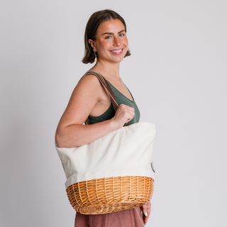 Coronado Canvas and Willow Basket Tote