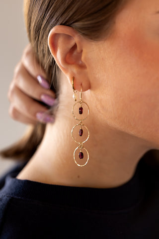 Garnet Dangle Earring