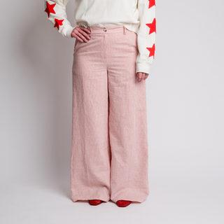 Straight Leg Linen Marine Layer Striped Pant