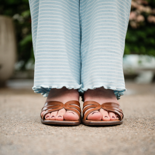 Sweet Stripes Morning Blue Open Leg Lounge Pants