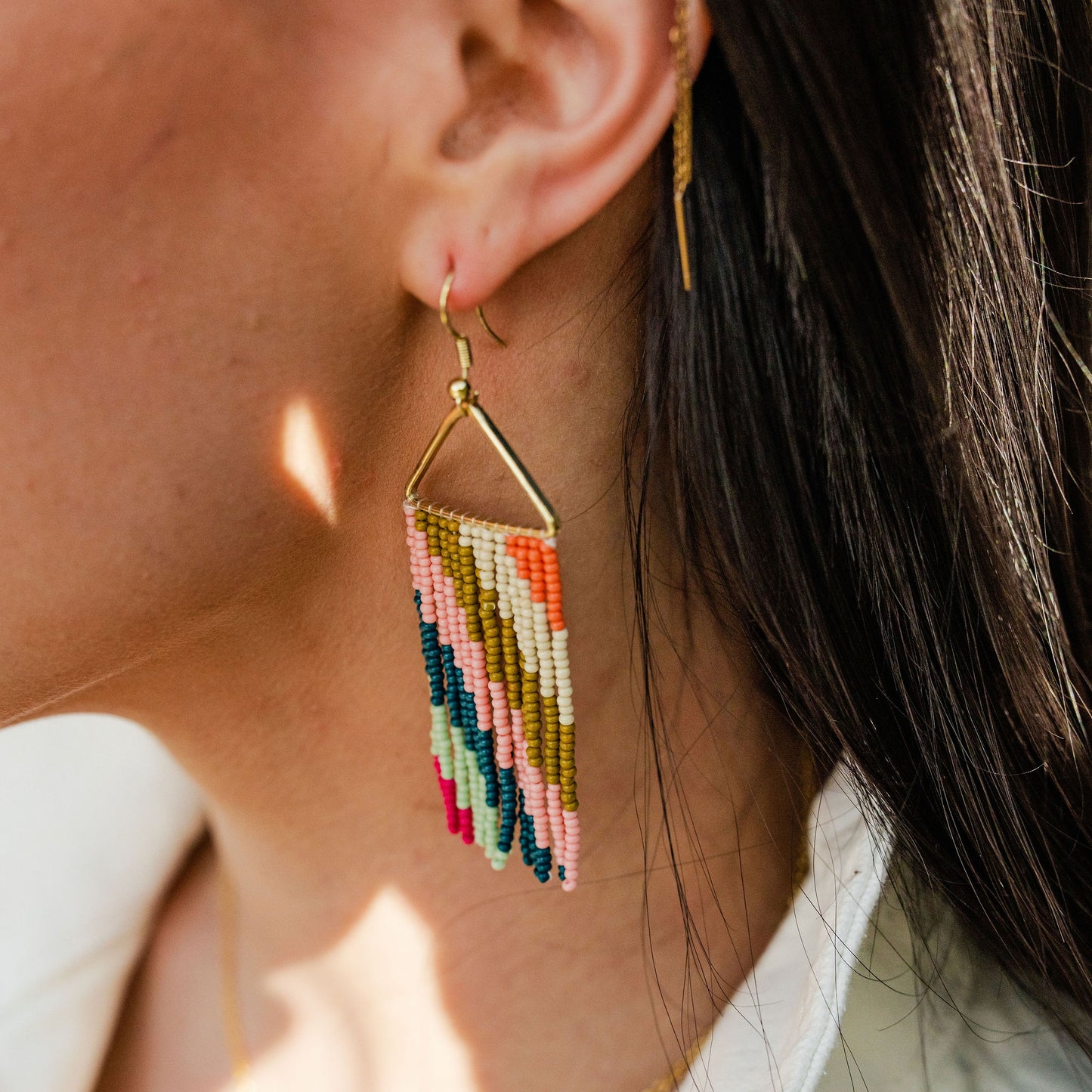 Pink Citron Peacock Earring